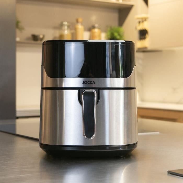 Jocca 2192 Freidora de Aire Caliente sin Aceite 6,5 Litros 1600W Acero Inoxidable 3