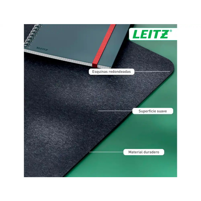 Leitz Alfombrilla de Sobremesa de Fieltro Grande, Gris, 70x36 cm, Superficie Suave y Antideslizante, Compatible con Ratones Ópticos y Láser 5