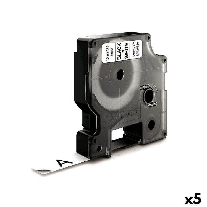 Cinta Laminada para Rotuladoras Dymo D1 45013 12 mm LabelManager™ Blanco Negro (5 Unidades) Cinta Laminada para Rotuladoras Dymo D1 45013 12 mm LabelManager™ Blanco Negro (5 Unidades)