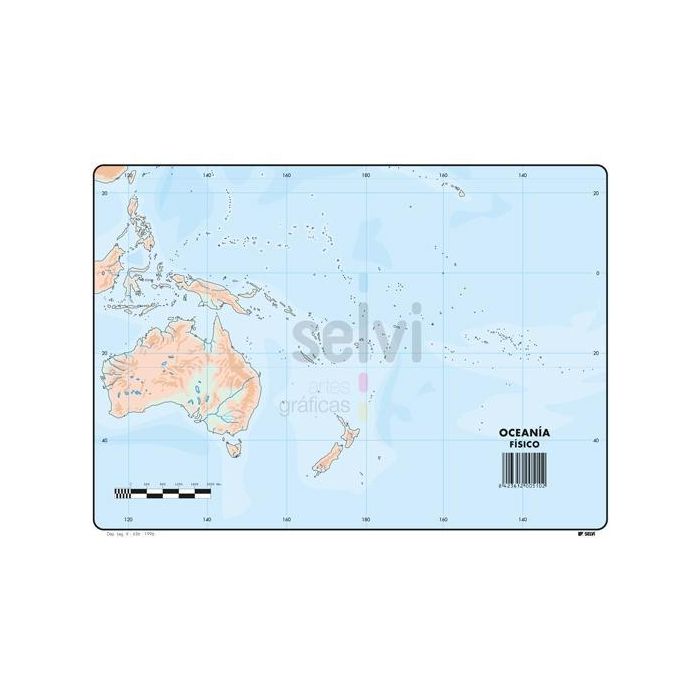 Selvi Mapa Mudo Físico De Oceania A4 -50U- Selvi Mapa Mudo Físico De Oceania A4 -50U-