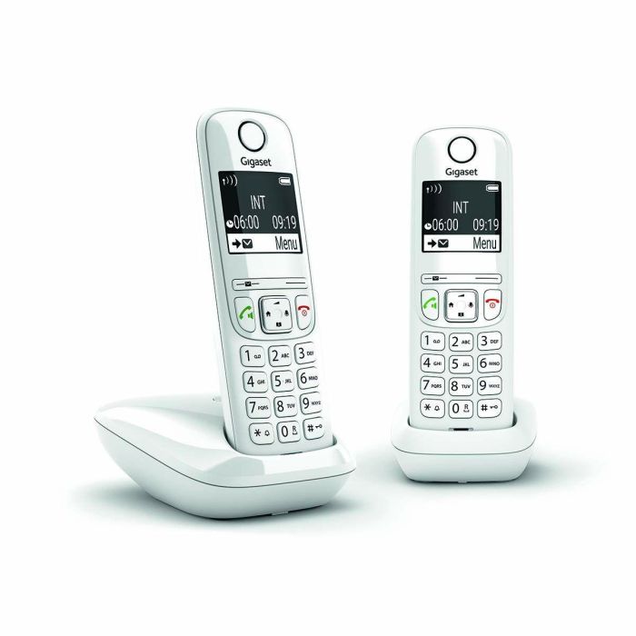 Gigaset AS690 Duo Teléfono Fijo Inalámbrico Blanco con Manos Libres, Pantalla Grande, Directorio 100 Contactos y Bloqueo de Llamadas 1 Gigaset AS690 Duo Teléfono Fijo Inalámbrico Blanco con Manos Libres, Pantalla Grande, Directorio 100 Contactos y Bloqueo de Llamadas 1