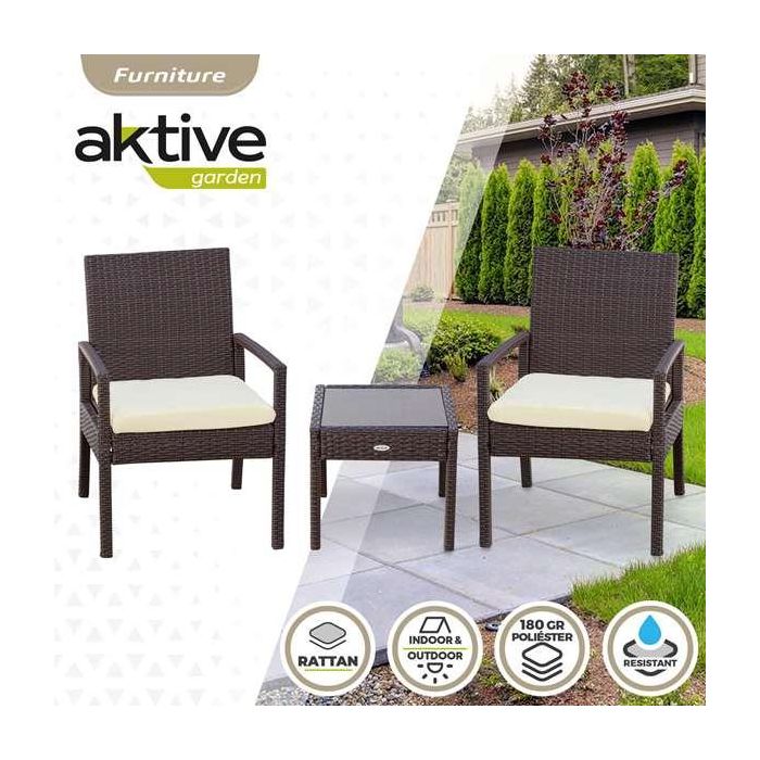 Conjunto de 2 sillones (54,5x56x79 cm) y mesita (43,5 x 39 cm) aktive 3 Conjunto de 2 sillones (54,5x56x79 cm) y mesita (43,5 x 39 cm) aktive 3