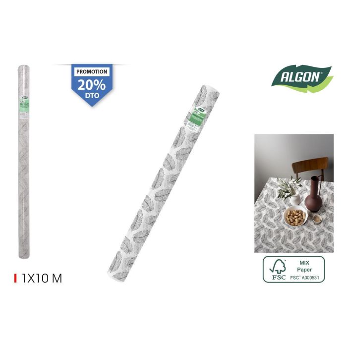 Rollo Mantel Leaves3 con Mandril 1X10 Algon (12 Unidades) Rollo Mantel Leaves3 con Mandril 1X10 Algon (12 Unidades)