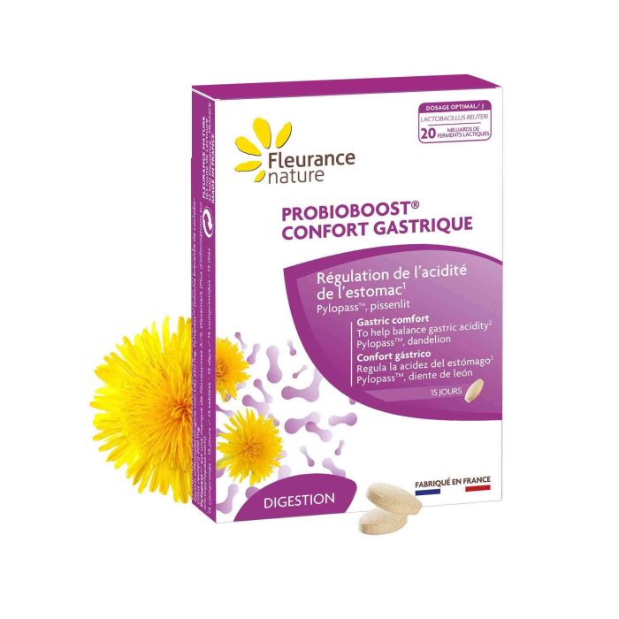 Fleurance Nature Probioboost Confort Gástrico con Lactobacillus reuteri y Diente de León 15 Comprimidos