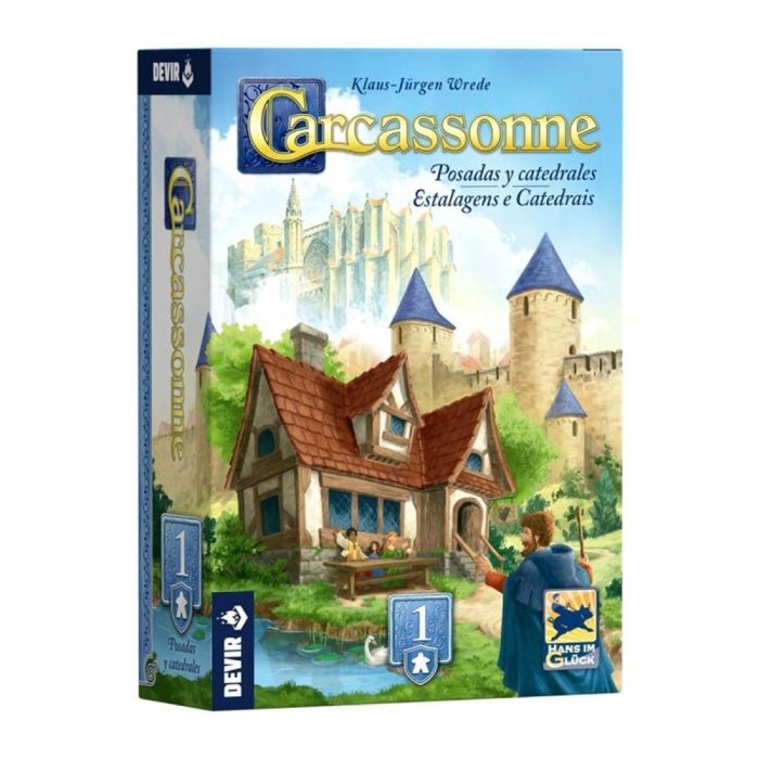 Devir Carcassonne: Posadas y Catedrales Expansión 1 para 6 Jugadores - Nuevas Posadas y Catedrales