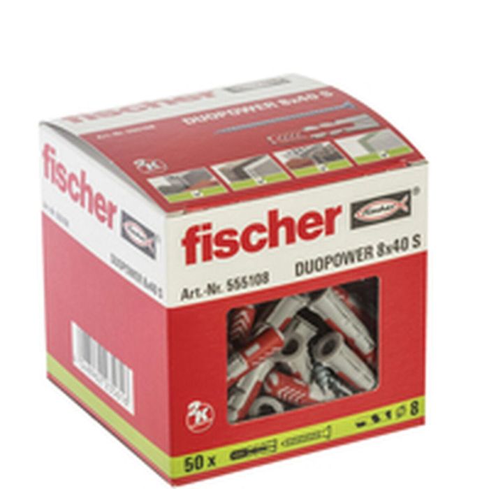 Tacos y tornillos Fischer duopower 50 Tacos y tornillos (5,5 x 50 mm) 6 Tacos y tornillos Fischer duopower 50 Tacos y tornillos (5,5 x 50 mm) 6