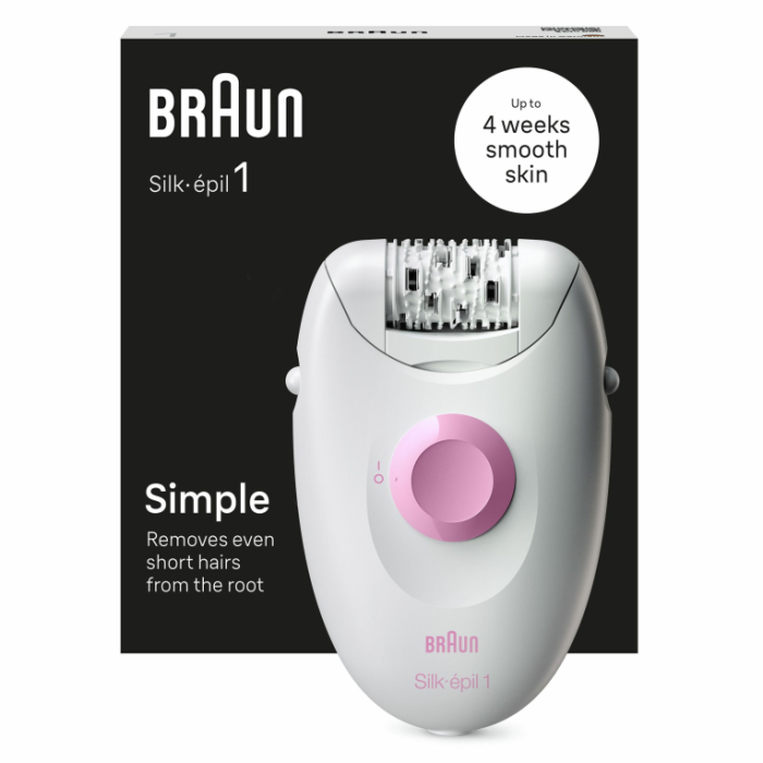 Braun 1-000 Depiladora Eléctrica Silk-épil 1 con 20 pinzas, SoftLift, 1 velocidad, Rosa y Blanco, Alimentación AC Braun 1-000 Depiladora Eléctrica Silk-épil 1 con 20 pinzas, SoftLift, 1 velocidad, Rosa y Blanco, Alimentación AC