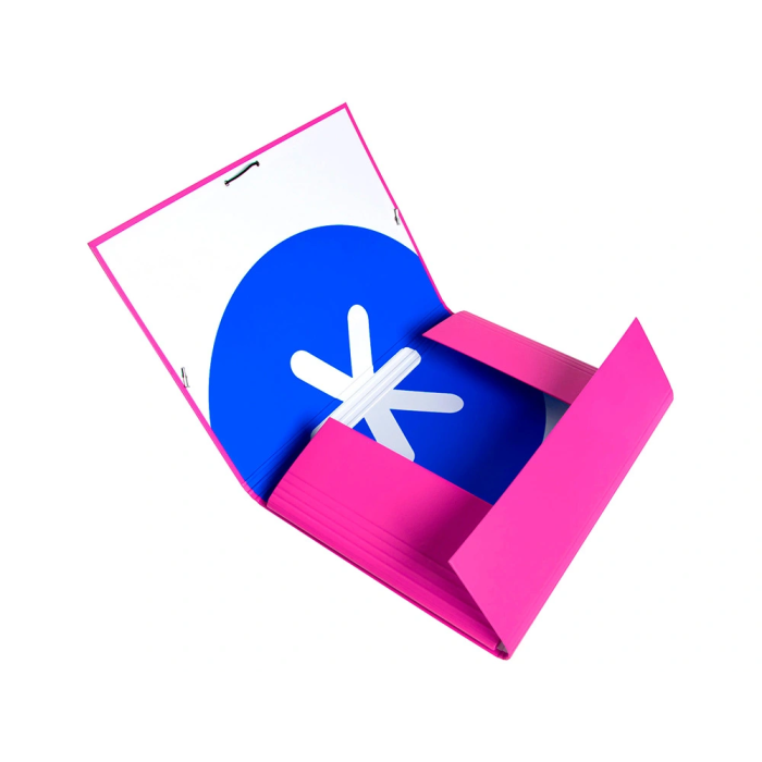 Antartik Carpeta de Gomas Tres Solapas Cartón Forrado A4 Rosa 6