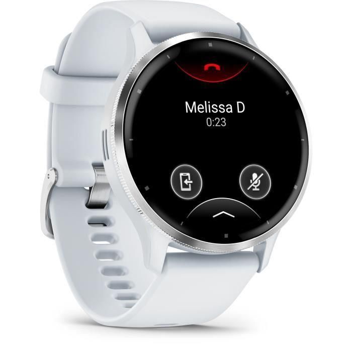 Reloj GPS conectado - GARMIN - Venu 3 - WiFi - 35,4 mm (1.4) - Acero plateado, caja blanca y correa de silicona blanca 2