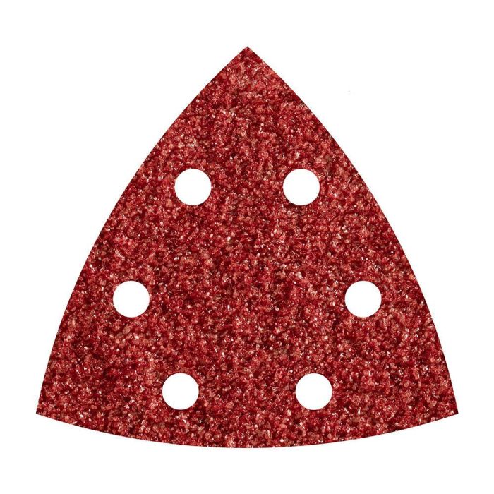 Wolfcraft Hojas de Lijar Adhesivas Delta Corindón Perforadas 95mm, Grano 80 para Madera/Metal (Pack 5)