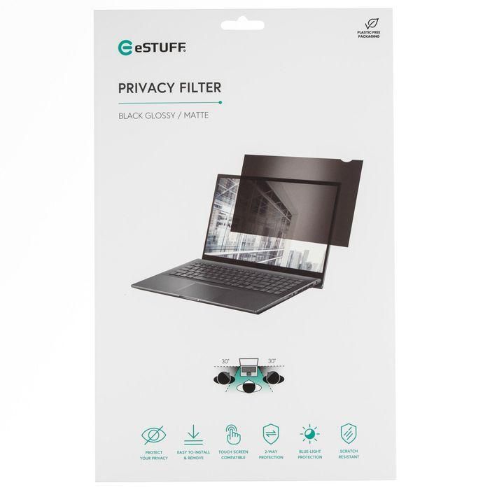 eSTUFF Filtro de Privacidad 15.6" 16:9 para Portátil, Protege tu Pantalla y Datos Confidenciales 2
