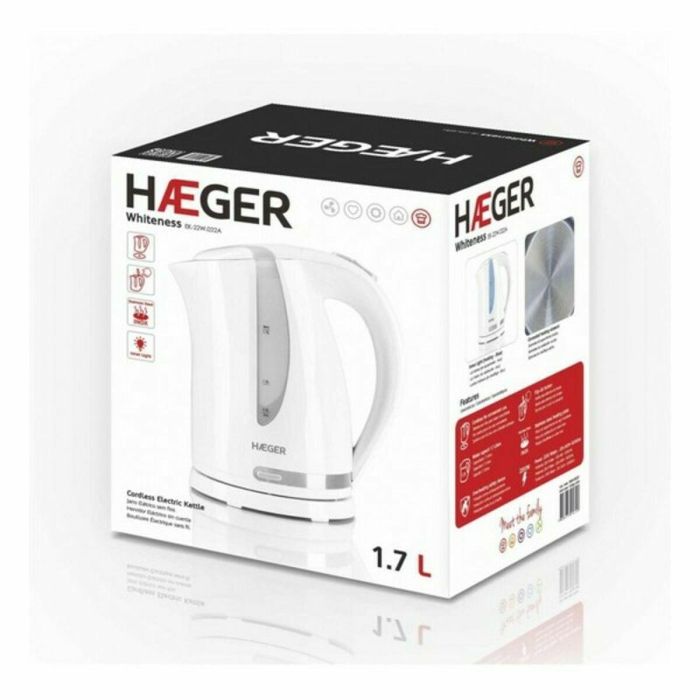 Hervidor Haeger EK-22W.022A Acero Inoxidable Blanco 2200 W 1,7 L 1 Hervidor Haeger EK-22W.022A Acero Inoxidable Blanco 2200 W 1,7 L 1