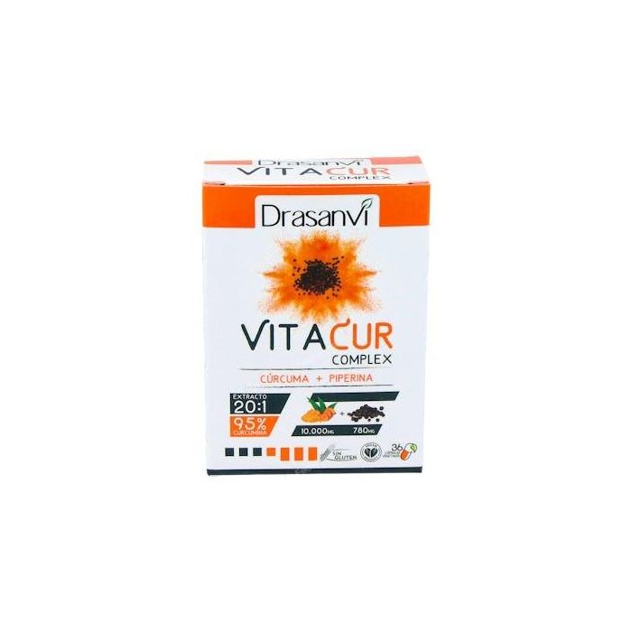 DRASANVI Vitacur 36 Cápsulas con Cúrcuma y Piperina para mejorar asimilación y salud general