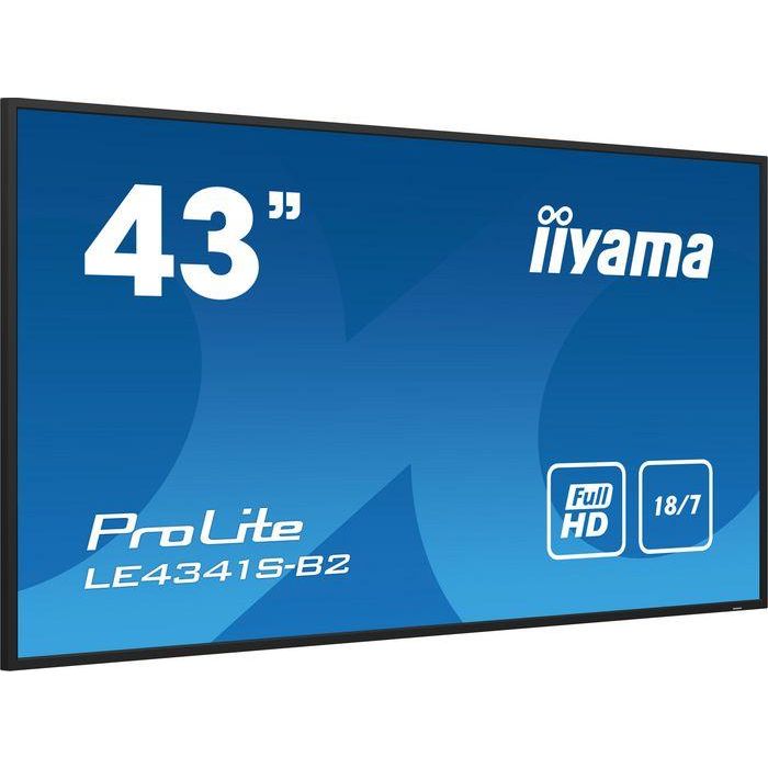 iiyama 43" 1920x1080, IPS panel, 1% Haze, Landscape mode, Speakers 2x 10W, 18/7