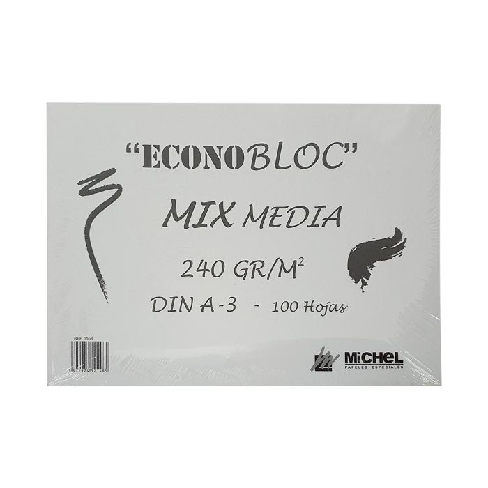 Bloc Dibujo Multitecnicas Michel Econobloc Mix Media Din A3 Encolado 100 Hojas 240 gr 297x420 mm 1