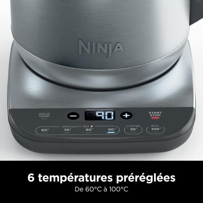 Hervidor de agua - NINJA - KT201EU - 3000 W - 1,7 L - Temperatura regulable - Acero inoxidable 1 Hervidor de agua - NINJA - KT201EU - 3000 W - 1,7 L - Temperatura regulable - Acero inoxidable 1