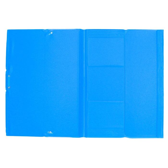 Carpeta Liderpapel Gomas Plastico Folio Solapas Color Celeste 4