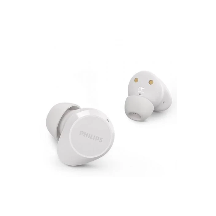 Philips TAT1209WH Auriculares Bluetooth Inalámbricos Blancos, Autonomía 6h + Estuche de Carga, Graves Dinámicos, Llamadas Nítidas, Resistencia IPX4