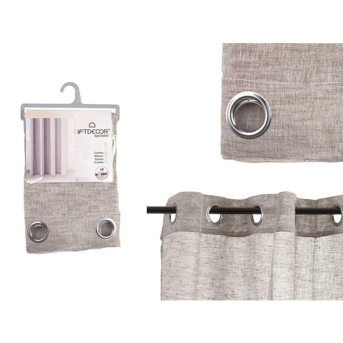 Cortina 140X260Cm 8 Anillas Marron Giftdecor (6 Unidades) Cortina 140X260Cm 8 Anillas Marron Giftdecor (6 Unidades)
