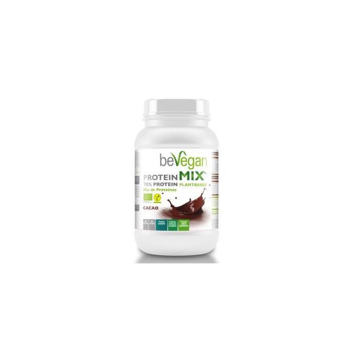 BEVEGAN Protein Mix Cacao 750g Bio Vegan - Proteína de Guisante y Arroz 70% Fácil Digestión