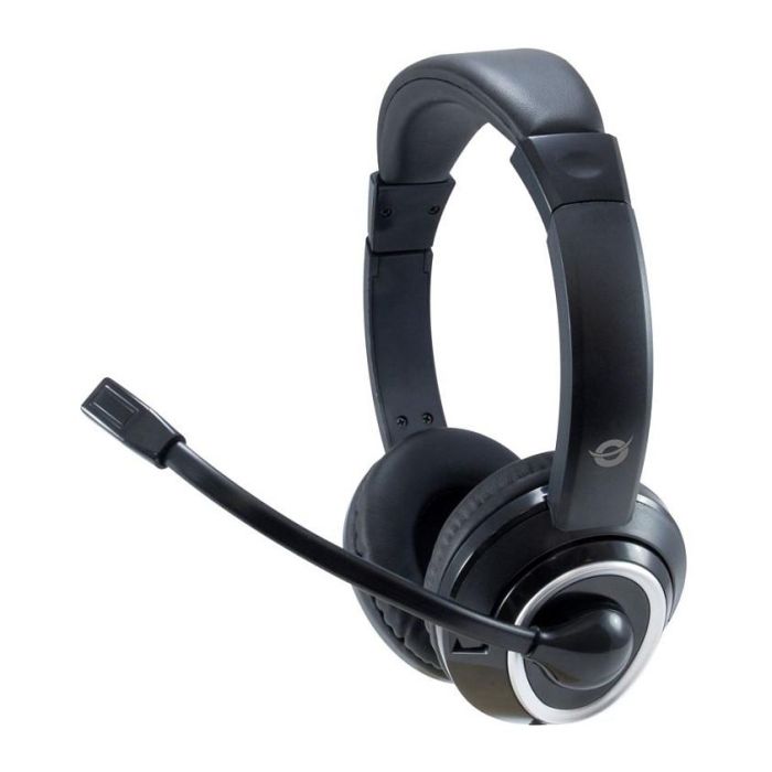 Conceptronic Auriculares con Micrófono Jack 3.5 mm, Control de Volumen Giratorio, Cable de 2m, Negro 2