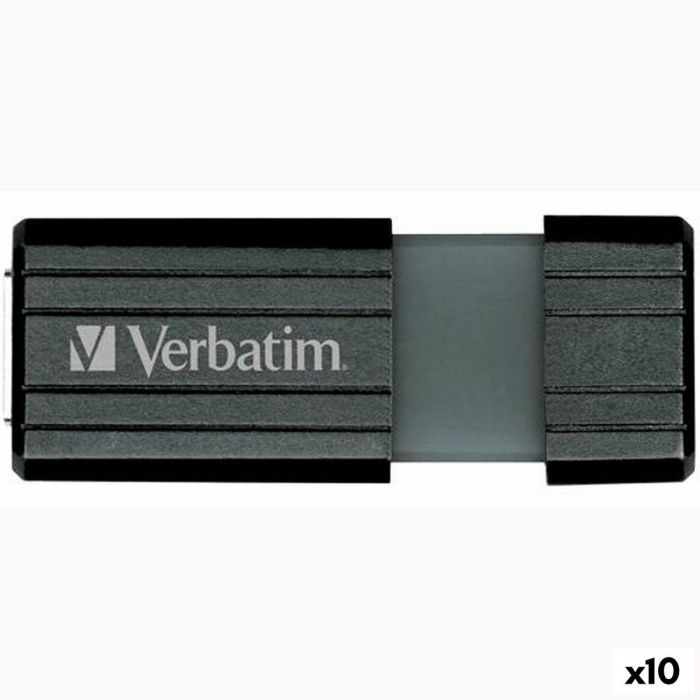 Memoria USB Verbatim STORE'N'GO PINSTRIPE Negro 128 GB (10 Unidades)