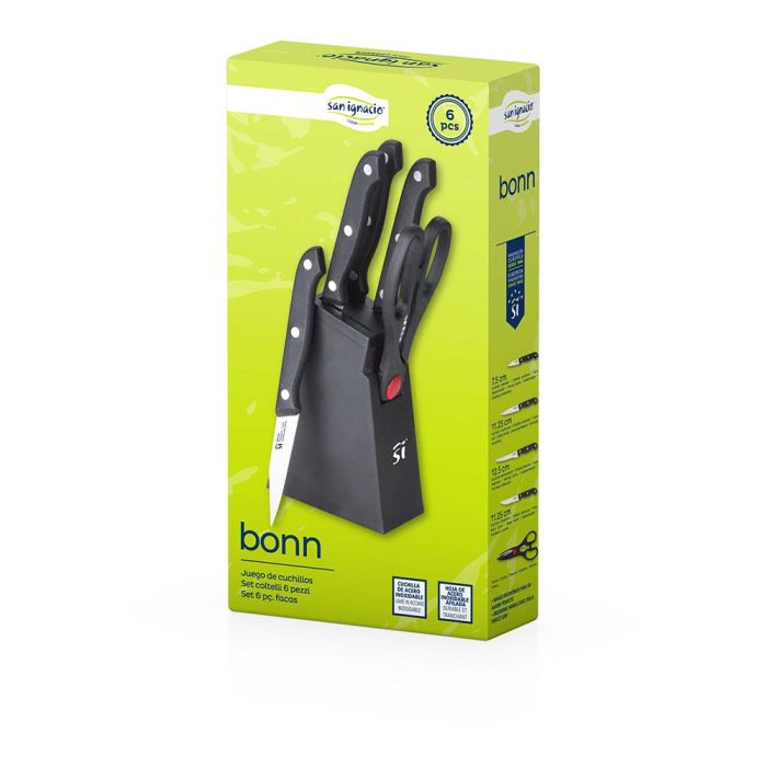 Juego de 6 piezas cuchillos de cocina + tacoma acero inox sg-4181 san ignacio 4