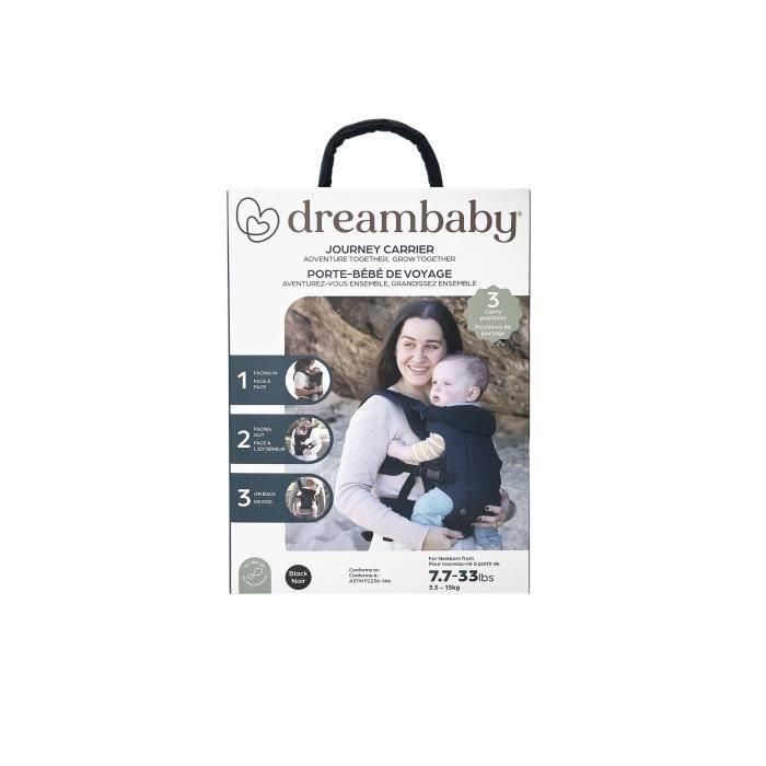 Portabebés regulable 3-1 - DREAMBABY - JOURNEY - Cómodo y versátil - Desde recién nacido hasta niño hasta 15 kg - Negro 4 Portabebés regulable 3-1 - DREAMBABY - JOURNEY - Cómodo y versátil - Desde recién nacido hasta niño hasta 15 kg - Negro 4