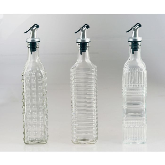 Inde Aceitera de Vidrio 500 ml con Tapón, 6x6x30 cm 6