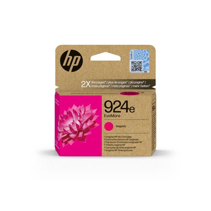 HP Tinta Magenta 924E Alta Capacidad XL para Officejet Pro 8120, 8130 Series - 2.000 Páginas negro, 1.600 color
