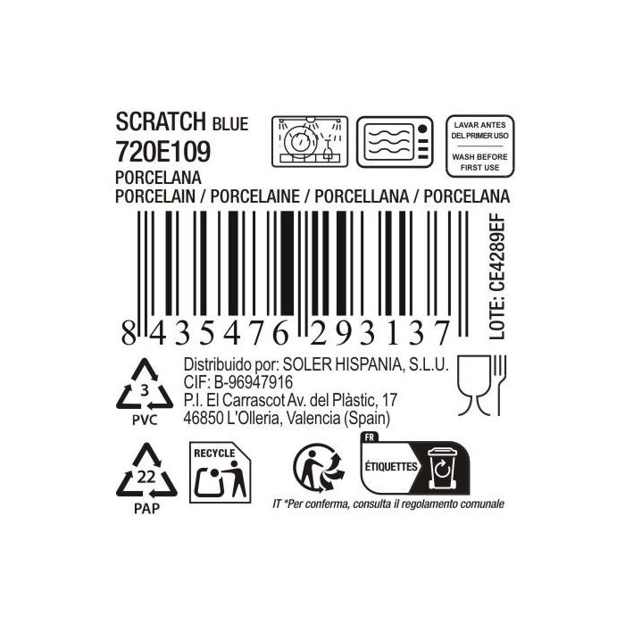 Bol Scratch Blue 20.3 cm x 4 cm - Inde (12 Unidades) 4 Bol Scratch Blue 20.3 cm x 4 cm - Inde (12 Unidades) 4