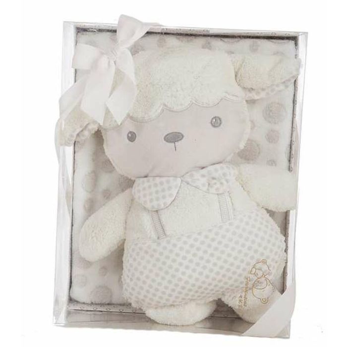Creaciones Llopis Caja Regalo Manta Beige + Ovejita 33 cm 2