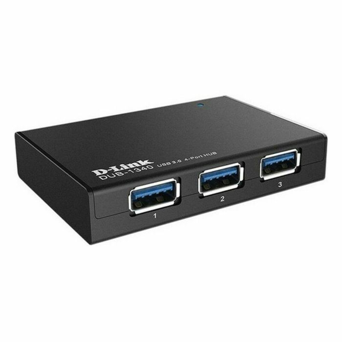 Hub USB D-Link DUB-1340 USB 3.0 Negro Azul oscuro 1