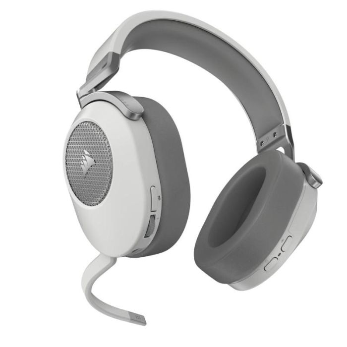 Corsair Auriculares Gaming HS65 Inalámbricos Blanco - Sonido Envolvente 7.1, Diadema Ajustable, Batería Integrada 2