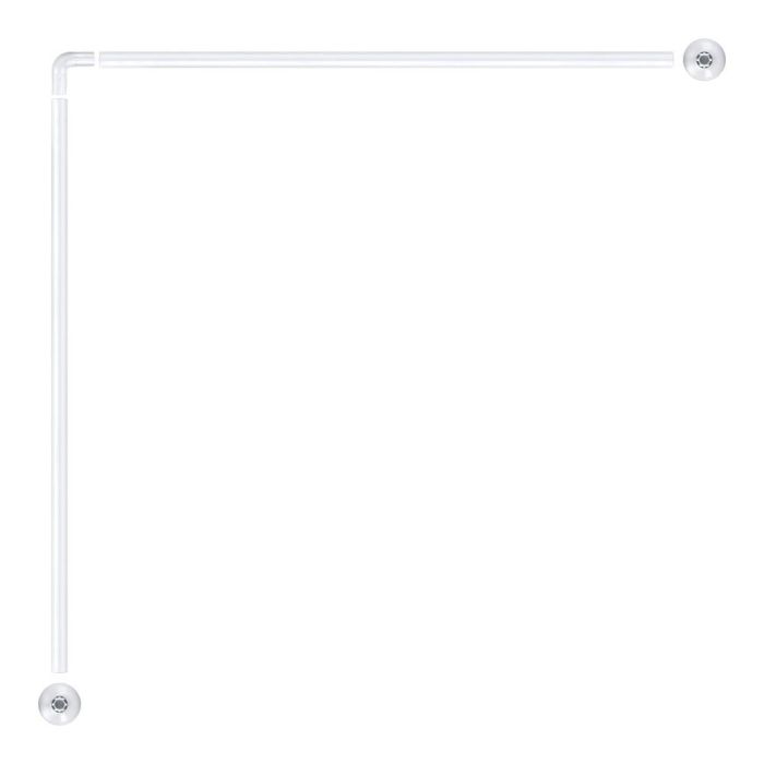 Edm Barra de Cortina Curva Blanca Plástico PVC Extensible 80 x 80 cm 1