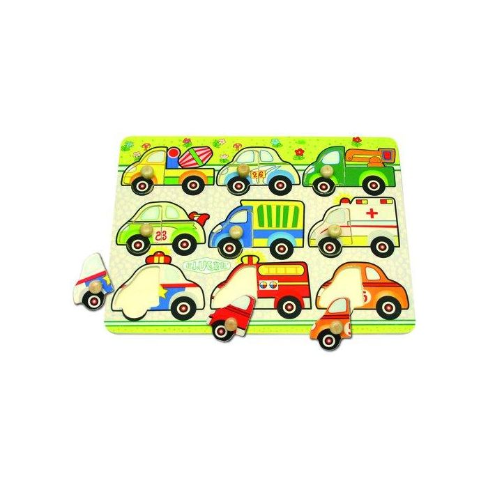 Juego Kluger Ensarte 9 Piezas Parque Automovilistico