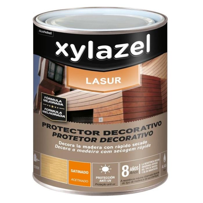 Xylazel Lasur Agua Satinado Teca 750ml Protector Exterior/Interior