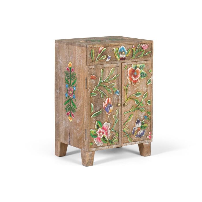Giner y Colomer Mueble Auxiliar de Madera de Mango Pintado a Mano con Cajón y Puertas 1