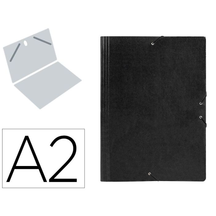 Carpeta Planos Liderpapel A2 Carton Gofrado N 12 Negro