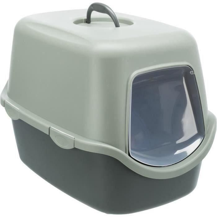 TRIXIE Caja de arena Vico - Tapa - Reciclado - 40 × 40 × 56 cm - Antracita y gris verdoso TRIXIE Caja de arena Vico - Tapa - Reciclado - 40 × 40 × 56 cm - Antracita y gris verdoso
