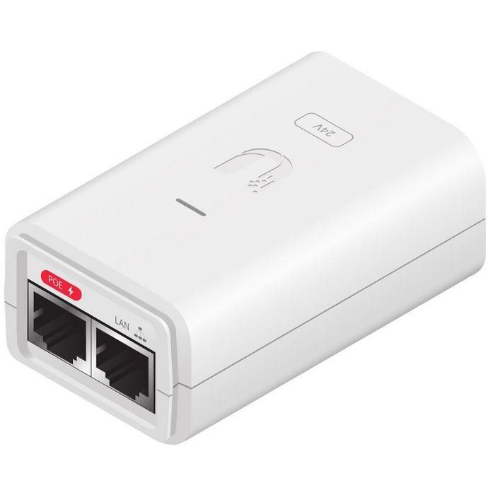 Ubiquiti POE-24-12W-G Adaptador PoE 24V 0.3A para airGateway y airMAX con protección ESD contra descarga electrostática
