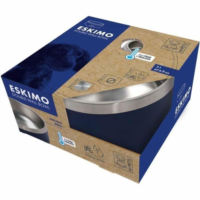 Comedero para Perro MPETS ESKIMO Metal Acero Inoxidable Azul Antideslizante 2 L 2 Comedero para Perro MPETS ESKIMO Metal Acero Inoxidable Azul Antideslizante 2 L 2