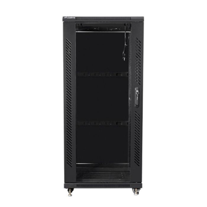 Lanberg FF01-6627-12B Armario Rack Independiente 27U Negro 800kg con Rieles, Patas Ajustables y Bloqueo de Teclado, IP20 0 Lanberg FF01-6627-12B Armario Rack Independiente 27U Negro 800kg con Rieles, Patas Ajustables y Bloqueo de Teclado, IP20 0