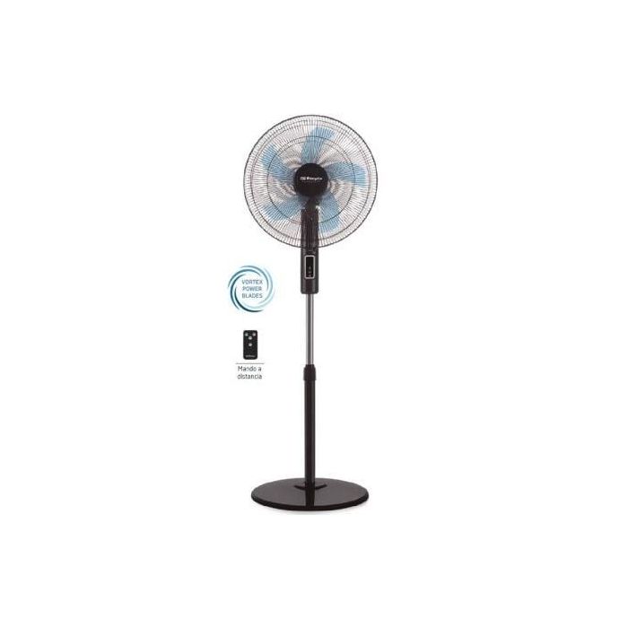 Orbegozo SF 1240 Ventilador de Pie 45W, 5 Aspas 40cm, 3 Velocidades, Silencioso, Oscilante, Mando a Distancia, Temporizador 12H, Altura Regulable