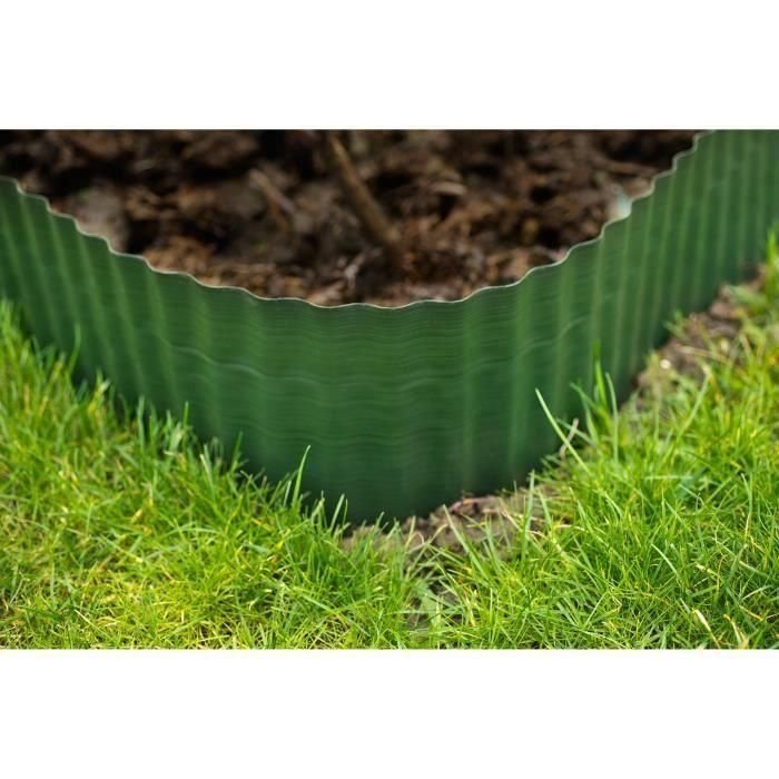 Borde de hierba H20cm x L9m en polietileno verde