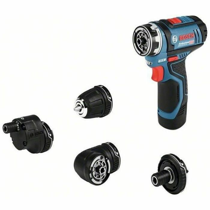 Bosch Professional GSR 12V-15 FC Taladro Atornillador Inalámbrico 12V, 2 Baterías 2,0Ah, Cargador GAL 1230 CC Flexiclic