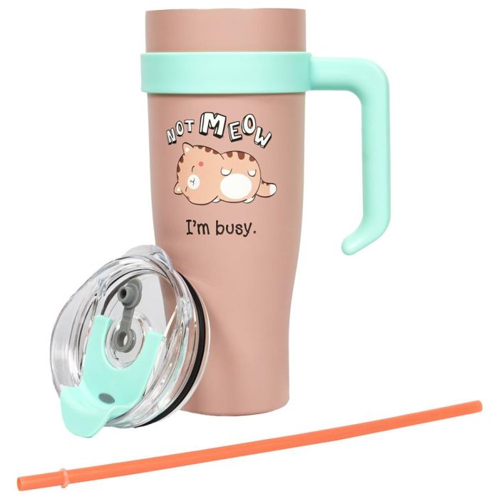 Cook Concept Mug Térmico Miami Kawaii 1,2 L con Asa Acero Inoxidable para Bebidas Frías y Calientes, Ideal Deportistas 6