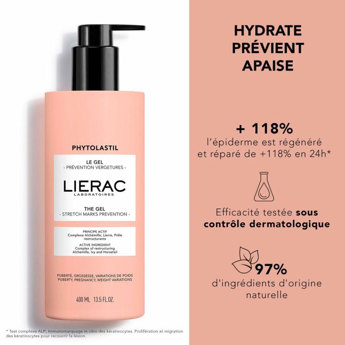 Lierac 60A PHYTOLASTIL Gel Prevención y Tratamiento de Estrías para Embarazo, Pubertad y Cambios de Peso 400 ml 2