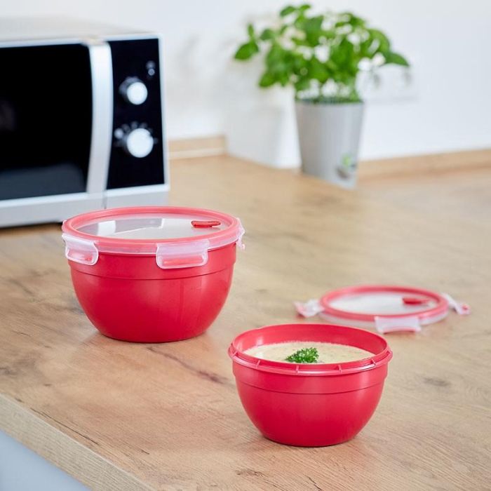Emsa Mikrowellendose Clip & Micro N10605 Mikrowellenventil Rot/ Transparent 2 Emsa Mikrowellendose Clip & Micro N10605 Mikrowellenventil Rot/ Transparent 2