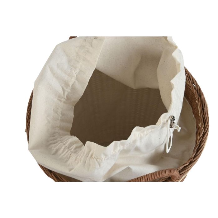 DKD Home Decor Cesta Ropa Basicos Natural Blanco Seagrass Algodon 43 x 48 x 43 cm Set de 2 2